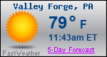 Weather Forecast for Valley Forge, PA