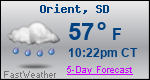 Weather Forecast for Orient, SD