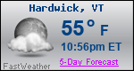 Weather Forecast for Hardwick, VT