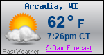 Weather Forecast for Arcadia, WI