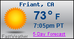 Weather Forecast for Friant, CA