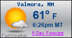 Weather Forecast for Valmora, NM