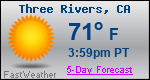 Weather Forecast for Three Rivers, CA