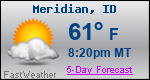 Weather Forecast for Meridian, ID