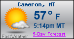 Weather Forecast for Cameron, MT