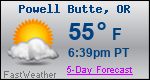 Weather Forecast for Powell Butte, OR