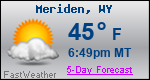 Weather Forecast for Meriden, WY