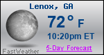 Weather Forecast for Lenox, GA