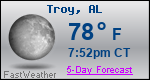 Weather Forecast for Troy, AL