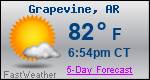 Weather Forecast for Grapevine, AR