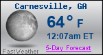 Weather Forecast for Carnesville, GA