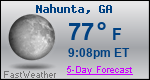 Weather Forecast for Nahunta, GA