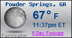 Weather Forecast for Powder Springs, GA