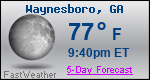 Weather Forecast for Waynesboro, GA