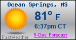 Weather Forecast for Ocean Springs, MS