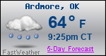 Weather Forecast for Ardmore, OK