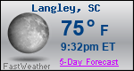 Weather Forecast for Langley, SC