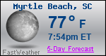 Weather Forecast for Myrtle Beach, SC