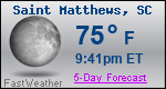 Weather Forecast for Saint Matthews, SC