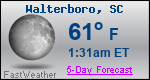 Weather Forecast for Walterboro, SC