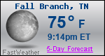 Weather Forecast for Fall Branch, TN