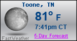 Weather Forecast for Toone, TN