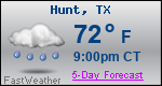 Weather Forecast for Hunt, TX