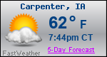 Weather Forecast for Carpenter, IA