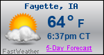 Weather Forecast for Fayette, IA