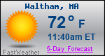 Weather Forecast for Waltham, MA