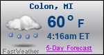Weather Forecast for Colon, MI
