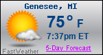Weather Forecast for Genesee, MI