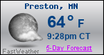 Weather Forecast for Preston, MN