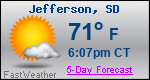 Weather Forecast for Jefferson, SD