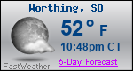 Weather Forecast for Worthing, SD