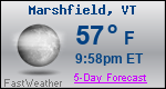 Weather Forecast for Marshfield, VT