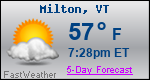 Weather Forecast for Milton, VT