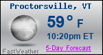 Weather Forecast for Proctorsville, VT