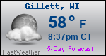 Weather Forecast for Gillett, WI