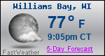 Weather Forecast for Williams Bay, WI