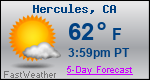 Weather Forecast for Hercules, CA
