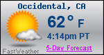Weather Forecast for Occidental, CA