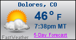 Weather Forecast for Dolores, CO