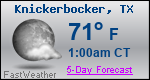 Weather Forecast for Knickerbocker, TX