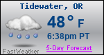 Weather Forecast for Tidewater, OR