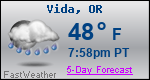 Weather Forecast for Vida, OR