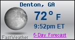 Weather Forecast for Denton, GA