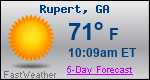 Weather Forecast for Rupert, GA