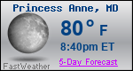 Weather Forecast for Princess Anne, MD