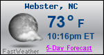 Weather Forecast for Webster, NC
